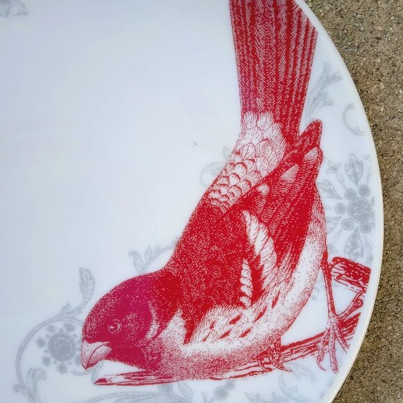 Lovely Set of 4 Porcelain Hand Painted Enameled Plates with Arabesques/ Red Song - Picture 8 of 15